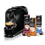 Tchibo Cafissimo „Pure“ Kaffeemaschine Kapselmaschine inkl. 30 Kapseln für Caffè Crema, Espresso und Kaffee, Schwarz