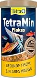 TetraMin Flakes - Fischfutter in Flockenform für alle Zierfische, ausgewogene Mischung für gesunde Fische und klares Wasser, 1 L D