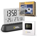 National Geographic Funkwetterstation Transparent drahtlose Wetterstation mit Innentemperatur, Außentemperatur, Luftfeuchtigkeitsmonitor, Wettertrendanzeig
