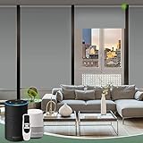 Yoolax Elektrische Rollos, 100% Verdunkelungsrollo,Wasserdicht Rollo mit Alexa Google Home kompatibel Sprachsteuerung Benutzerdefinierte Größe mit Gehäuse(Hellgrau)
