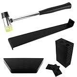 AUMAYCO Laminatboden Kit, 33 Stück Laminat Verlegeset, Vinyl Verlegeset Werkzeug mit 30 Laminatboden-Abstandshalter, Doppelseitiger Gummihammer, Robuster Schlagklotz & Zugeisen für Laminatbö