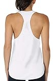 icyzone Yoga Sport Tank Top Damen Racerback Lauftop Fitness Running Shirt Oberteile (XL, White)