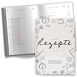 Rezeptbuch zum Selberschreiben im handlichen A5 Format - Praktisch mit Register und Hardcover - Ideal als Geschenk für Kochbegeisterte - Sophies Kartenwelt