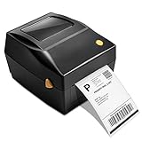 Desktop Etikettendrucker Thermodrucker Label Printer USB-Direkt Etikettiermaschinen kompatibel mit 4 x 6 Versandetiketten, Ebay, Etsy, Shopify, Amazon Barcode (Grau)
