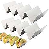 Taco Holder Stand Set, 2er Pack Taco Tray Holder aus Edelstahl Mexikanisches Lebensmittelregal, wellenförmiges Taco Tray für 3-4 Hartschalenständer, Silber （10,62 x 3,93 x 2,17 Zoll）