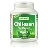 Greenfood Chitosan, 400 mg, hochdosiert, 120 Kapseln - hält den Blutzuckerspiegel in Schach. OHNE künstliche Zusätze. Ohne Gentechnik.