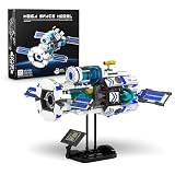 Technik Raumstation Baustein Set, Weltraum Bausteine Spielzeug mit Ausstellungs Ständer, Luft und Raumfahrt Sammelsets für Erwachsene und Kinder, Ideas Geschenk für Weltraumliebhaber, 550 T