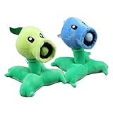 ADNOX 2 Stück Pflanzen gegen Zombies Plüsch Spielzeug PVZ Blau Grün Peashooter Puppe Kuscheltier Plü