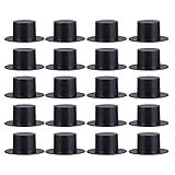 TOYANDONA 50Pcs Mini Schwarze Zylinder Hüte Kunststoff Zylinder Miniatur Zylinder für Kunsthandwerk Weihnachten Widmung DIY Lieferungen 41 * 19Mm