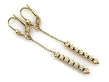 LOVRIN Goldene Ohrringe mit Kugeln, 1,84 g Englischer Verschluss baumelnde Ohrringe