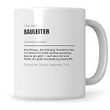 Sweetify Tasse Bauleiter Geschenk Hausbau Bauarbeiter Eigenheim Richtfest Bauherr Grundsteinlegung Baubeginn Baustelle Geschenkidee B
