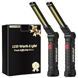 Coquimbo Valentinstag Jahrestag Geschenk für Ihn Männer Papa LED Arbeitsleuchte Werkstattlampe, Taschenlampe Werkstatt Handlampe mit Magnet uend Haken für Auto Reparatur Camping Notfall (2 Stück)