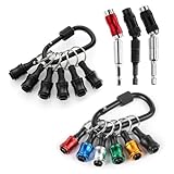 Jeenuuder Bithalter mit 3 drehbaren Bits und Bithalter mit 12 Bits, Schlüsselanhänger, Bithalter, drehbar, 1/4 Zoll, Schraubendreher-B