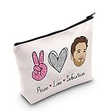 Sebastian inspirierte Reißverschluss-Tasche Superhelden-Fan-Geschenk Kosmetiktasche für Freundschaft, Peace Love Sebastian UK, big