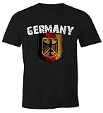 Cooles Herren Fußball WM EM T-Shirt Deutschland Flaggen Design Vintage Look schwarz 5XL