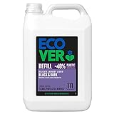 Ecover Feinwaschmittel Schwarz & Dunkel – Limette & Lotus (5 L/111 Waschladungen), Flüssigwaschmittel mit pflanzenbasierten Inhaltsstoffen, Ecover Waschmittel für dunkle Wäsche