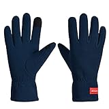 Tuelaly 1 Paar Winterhandschuhe, Touch-Screen-Handschuhe, warm, halten Ski-Handschuhe, doppellagig,Vollfinger-Mountainbike Handschuhe für Radfahren, Laufen, Grau,S/M