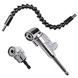 KAILEE 2 Stück 105°Winkelschrauber Vorsatz Adapter und 295mm Flexible Schaft Bits Bohrer Verlängerung mit 1/4-Zoll Schnellwechsel und Magnetischen Bit Halter