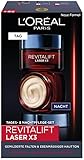L'Oréal Paris Gesichtspflege Set, Anti-Aging Tagespflege und Nachtpflege mit 3-fach Wirkung, Mit Pro-Retinol, Hyaluron und Vitamin C, Revitalift Laser X3, 2 x 50