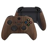 eXtremeRate Case & Griffteil Hülle für Xbox Series X/S, DIY-Ersatz Hülle Case Gehäuse Schale Skin Faceplate Zubehör für Xbox Core Controller(Holz-Optik)-KEIN C