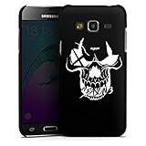DeinDesign Hard Case kompatibel mit Samsung Galaxy J3 Duos 2016 Schutzhülle schwarz Smartphone Backcover Totenkopf Moji YouTube