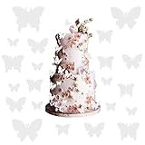 100pcs Essbare Schmetterlings Kuchen Deckel, Weißer Schmetterling Kuchen Deckel Essbare Tortendeko, Schmetterlinge Kuchen Topper für Hochzeit Geburtstag Partybedarf