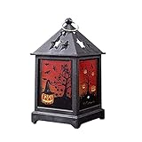 IIO Nachtdekoration Ornament Lampe Atmosphäre Dekoration Festival Halloween Anhänger Home Decor Windlicht Goldrand (B, One Size)