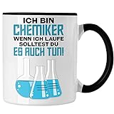 Trendation - Chemiker Geschenke Tassen Tasse Chemielaborant Chemie Geschenk Chemielabor Gadget (Schwarz)