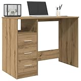 WKIEQACO Büroschreibtische, Schreibtisch, Eiche, 102 x 76 x 50 cm, Holzwerk