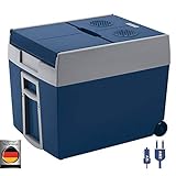 MOBICOOL W48 AC/DC - elektrische Kühlbox mit Rollen passend für eine komplette Getränkekiste / Bierkiste, 48 Liter, 12/230 V, Mini-Kühlschrank für Auto, Lkw und Steckdose