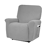 Sessel Überwürfe Sesselschoner,4 Stück Stretchhusse für Relaxsessel Komplett,Schutzhülle aus elastischem Sessel Ohrensessel für Fernsehsessel,Sliver,4 PCS