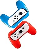 Lammcou JoyCon Griff Halterung Ergonomisch Schutz Hülle JoyConGriff Adapter Halter Zubehör für NS Switch & OLED -Blau+Rot
