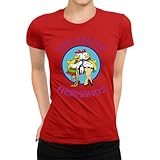 Los Pollos Hermanos Breaking Bad Heisenberg Damen T-Shirt, Rot, XL