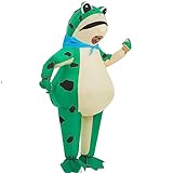 QSXWDCEF Aufblasbares Froschkostüm, Lustig, für Erwachsene, Ganzkörper Explosions Cosplay Kostüm, Anzug für Männer und Frauen, Cosplay Party,Grün