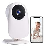 nooie Baby Kamera WiFi, Babyphone 1080P und 2-Wege-Audio, mit Bewegungs- und Tonerkennung, IR-Nachtversion, Speicherung ¨¹ber SD-Karte und Cloud, funktioniert mit Alexa.