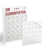 LouMaxx Gummipuffer - 50 Stück transparent Ø 8mm - Gummifüsse selbstklebend mit extra starkem Halt - Premium Anschlagpuffer verhindern Rutschen und Kratzer, Anschlaglärm und Vibrationen