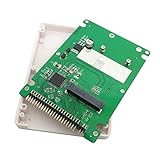 CY Festplatten-Adapter mSATA Mini PCI eSATA-SSD auf 63,5 mm (2,5 Zoll) IDE 44-Pin Notebook/Laptop-Festplatte, mit Gehäuse, Weiß