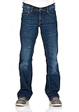 MUSTANG Herren Jeans Hose Oregon Bootcut Männer Jeanshose Denim Stretch Baumwolle Blau Schwarz W30 W31 W32 W33 W34 W36 W38 W40, Größe:W 36 L 34, Farbe:Mid Blue (1006280-882)