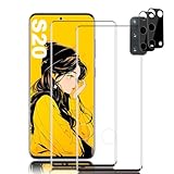 DIREARY Panzer Schutz Glas für Galaxy S20, [2+2 Stück] Kamera Schutzfolie, Fingerabdrucksensor Kompatible, HD Displayschutzfolie, 9H Härte, Panzerfolie Schutzfolie für Samsung Galaxy S20