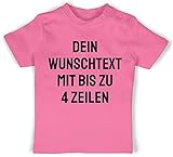 Baby T-Shirt Mädchen Jungen - Aufdruck selbst gestalten - Wunschtext - 3/6 Monate - Pink - und Name beschriften Lassen t Shirts Tshirt Bedrucken Text Schriftzug t- Shirt selber drucken schreib