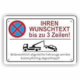 Fassbender-Druck SCHILDER - TEXT NACH WUNSCH Quer - Ihr personalisiertes / vorgebohrtes Parken verboten Schild - Schild mit Bohrlöchern für das Parkverbot - WUNSCHTEXTSCHILD (30x20cm Schild)