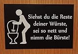 Gravola Toilettenschild Lustiges Schild WC Toilette Sauber Halten Klebeschild (Schwarz)