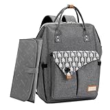 Lekebaby Baby Wickelrucksack Wickeltasche mit Wickelunterlage Multifunktional Große Kapazität Babytasche Reisetasche für Unterwegs, G