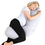 Momcozy Schwangerschaftskissen, U Förmiges Seitenschläferkissen, Abnehmbarem und Waschbarem Bezug, Schwanger Kissen hilft beim Einschlafen, Entspannen auf dem Sofa und Erleichtert das Stillen