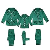 weihnachtskleid Damen Fraulicher Damen Pyjama Schlafanzug in floralem Design - auch in Übergrößen(Green,13 Years)