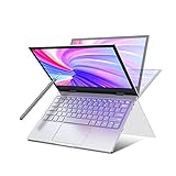 TOPOSH Notebook Windows10/Windows 11 Laptop 2 in 1 11,6 Zoll Touch Tablet 360 Grad Flip Rechner 256 GB RAM 8 GB SSD Celeron N4120 Quad Core dual WiFi Handschrift Stift mit US QWERTY Tastatur-Silber