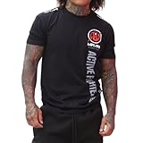 MIRARI Active Fighter Wear Herren Athletic Fit Workouts Gym Gewichtheben Laufen T-Shirt, Schwarz, XL