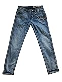 Wiya Damen Stretch Jeans Hose Reißverschluss Freizeithose DY610 (L)