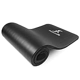 ProsourceFit Extra dicke Yoga- und Pilates-Matte, 2,5 cm lang, hochdichte Übungsmatte mit Komfortschaum und Tragegurt, schwarz, ps-1998-etm