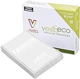 VestaEco Kompostierbar Kammer-Vakuumierbeutel von Vesta Precision - 50 Stück - BPI und OK Kompost zertifiziert - Klar und flach (20x30 cm)